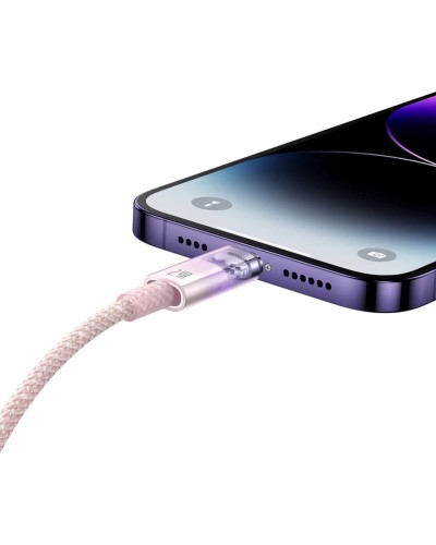 Кабель Baseus Explorer Series Fast Charging Cable with Smart Temperature Control USB to iP 2.4A 1m Pink (CATS010004)