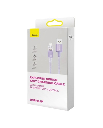 Кабель Baseus Explorer Series Fast Charging Cable with Smart Temperature Control USB to iP 2.4A 1m Purple (CATS010005)