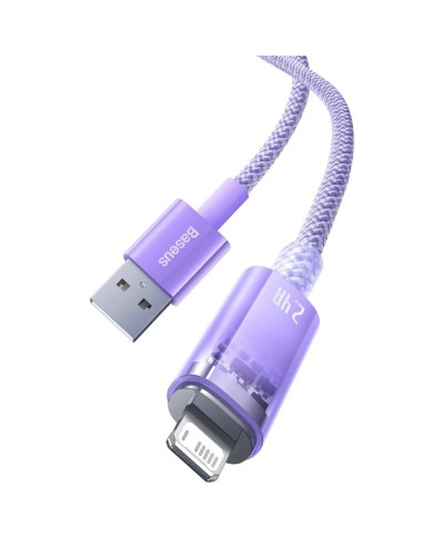 Кабель Baseus Explorer Series Fast Charging Cable with Smart Temperature Control USB to iP 2.4A 1m Purple (CATS010005)