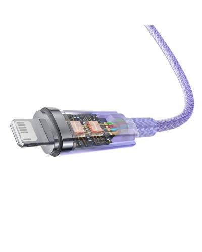 Кабель Baseus Explorer Series Fast Charging Cable with Smart Temperature Control USB to iP 2.4A 1m Purple (CATS010005)