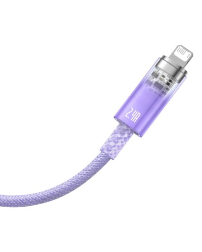 Кабель Baseus Explorer Series Fast Charging Cable with Smart Temperature Control USB to iP 2.4A 1m Purple (CATS010005)