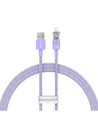 Кабель Baseus Explorer Series Fast Charging Cable with Smart Temperature Control USB to iP 2.4A 1m Purple (CATS010005)