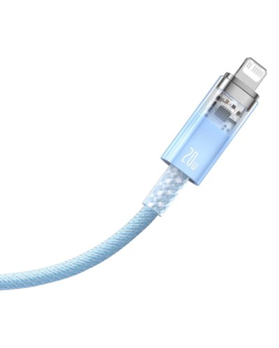 Кабель Baseus Explorer Series Fast Charging Cable with Smart Temperature Control Type-C to iP 20W 1m Blue (CATS010203)