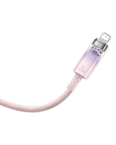 Кабель Baseus Explorer Series Fast Charging Cable with Smart Temperature Control Type-C to iP 20W 1m Pink (CATS010204)