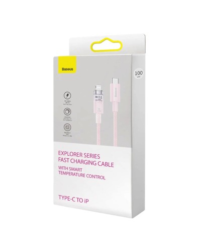 Кабель Baseus Explorer Series Fast Charging Cable with Smart Temperature Control Type-C to iP 20W 1m Pink (CATS010204)