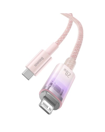 Кабель Baseus Explorer Series Fast Charging Cable with Smart Temperature Control Type-C to iP 20W 1m Pink (CATS010204)