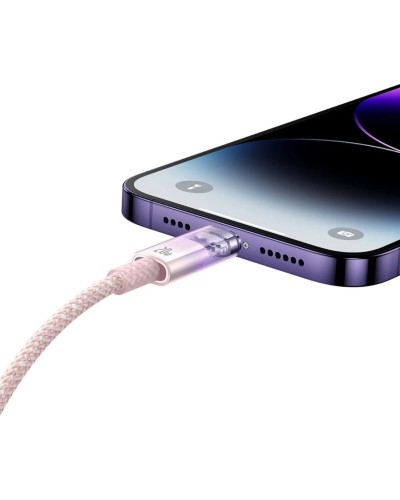 Кабель Baseus Explorer Series Fast Charging Cable with Smart Temperature Control Type-C to iP 20W 1m Pink (CATS010204)