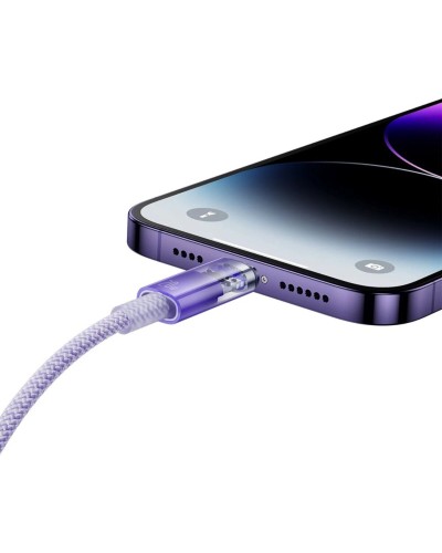 Кабель Baseus Explorer Series Fast Charging Cable with Smart Temperature Control Type-C to iP 20W 1m Purple (CATS010205)