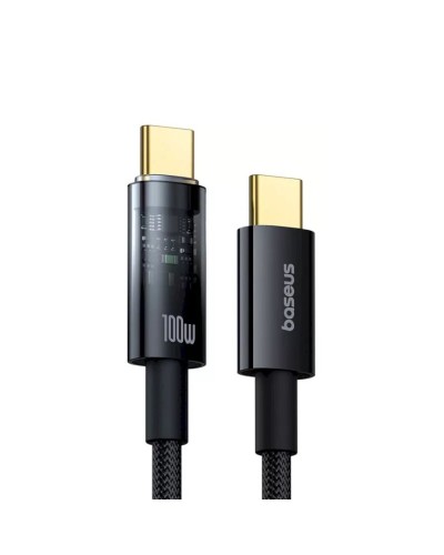 Кабель Baseus Explorer Charging Cable USB-C to USB-C 100W with Auto Shutdown  1m Cluster Black (P10319703111-00)