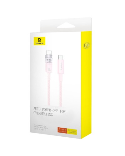 Кабель Baseus Explorer Series Fast Charging Cable with Smart Temperature Control Type-C to Type-C 100W 1m Baby Pink (P10319703411-00)