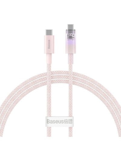 Кабель Baseus Explorer Series Fast Charging Cable with Smart Temperature Control Type-C to Type-C 100W 1m Baby Pink (P10319703411-00)