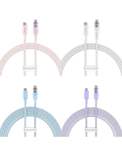 Кабель Baseus Explorer Series Fast Charging Cable with Smart Temperature Control Type-C to Type-C 100W 1m Baby Pink (P10319703411-00)