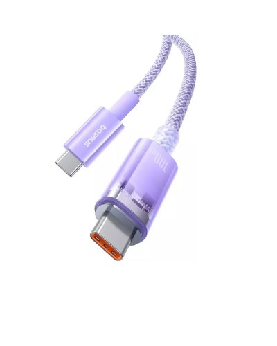 Кабель Baseus Explorer Series Fast Charging Cable with Smart Temperature Control USB-C to USB-C 100W 1m Nebula Purple (P10319703511-00)