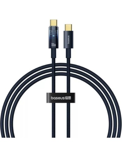 Кабель Baseus Explorer Charging Cable USB-C to USB-C 100W with Auto Shutdown  1m Deepsea Blue (P10319704321-00)