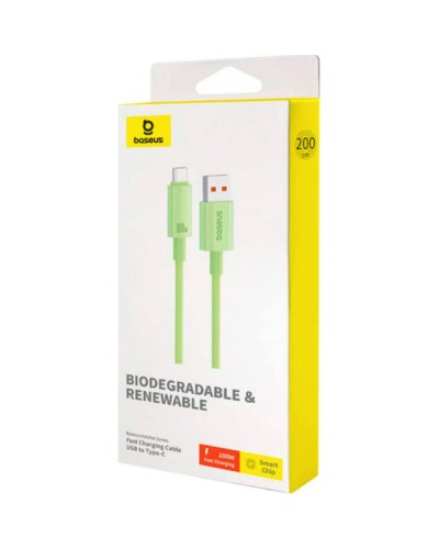 Кабель Baseus Habitat Series Fast Charging Cable USB to Type-C 100W 2m Natural Green (P10360203631-01)