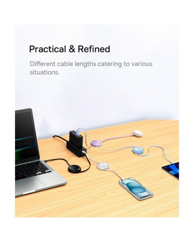 Кабель Baseus Free2Draw Mini Retractable Charging Cable Type-C to Type-C 100W 1m Moon White (P10364500211-00)