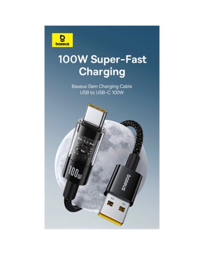 Кабель Baseus Gem Fast-Charging Data Cable USB to USB-C 100W 2m Cluster Black (P10373002111-01)