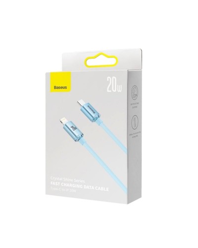 Кабель Baseus Crystal Shine Series Fast Charging Data Cable Type-C to iP 20W 1.2m Sky Blue (CAJY001303)