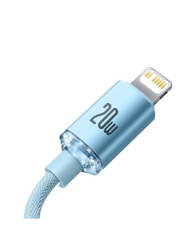 Кабель Baseus Crystal Shine Series Fast Charging Data Cable Type-C to iP 20W 1.2m Sky Blue (CAJY001303)