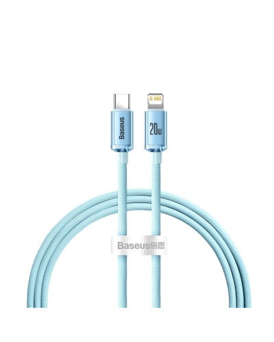 Кабель Baseus Crystal Shine Series Fast Charging Data Cable Type-C to iP 20W 1.2m Sky Blue (CAJY001303)