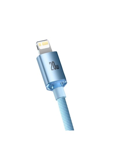 Кабель Baseus Crystal Shine Series Fast Charging Data Cable Type-C to iP 20W 1.2m Sky Blue (CAJY001303)