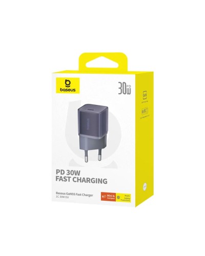 Мережевий зарядний пристрій Baseus  GaN5 Fast Charger(mini) 1C 30W EU Purple (CCGN070705)