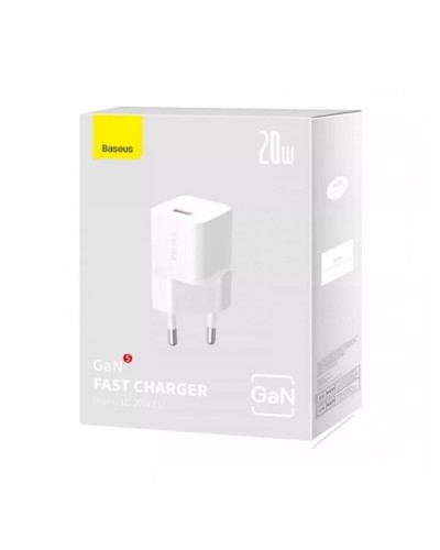 Мережевий зарядний пристрій Baseus  GaN5S Fast Charger 1C 20W EU Moon White (P10162503213-00)