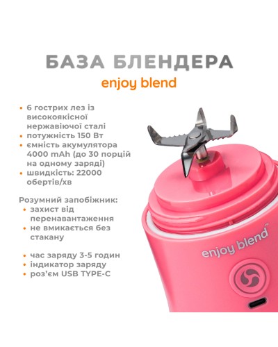 Портативний блендер ENJOY BLEND 63738399 рожевий (кораловий) (63738399)