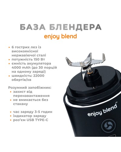 Портативний блендер ENJOY BLEND 63802307 чорний (63802307)