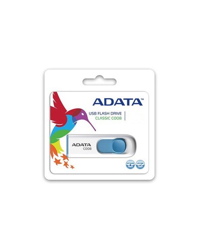 Flash A-DATA USB 2.0 C008 32Gb White/Blue (AC008-32G-RWE)