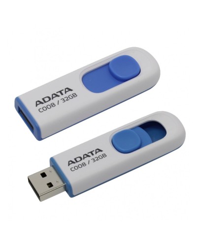 Flash A-DATA USB 2.0 C008 32Gb White/Blue (AC008-32G-RWE)