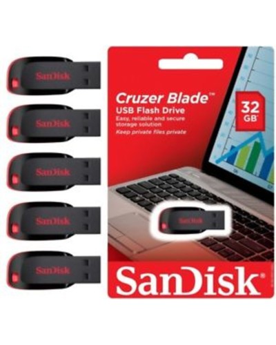 Flash SanDisk USB 2.0 Cruzer Blade 32Gb Black/Red (SDCZ50-032G-B35)