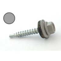 Саморез кровельный 4,8*35 DIN 7504K RAL 9006 по дереву (ящ. 1600шт) (цвет - бело-алюминиевый) APRO