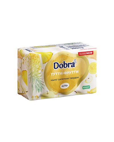 Мило туалетне тверде косметичне 4*70г екопак Dobra Тутті фрутті