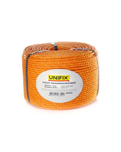 Канат поліпропіленовий 6мм 200м UNIFIX