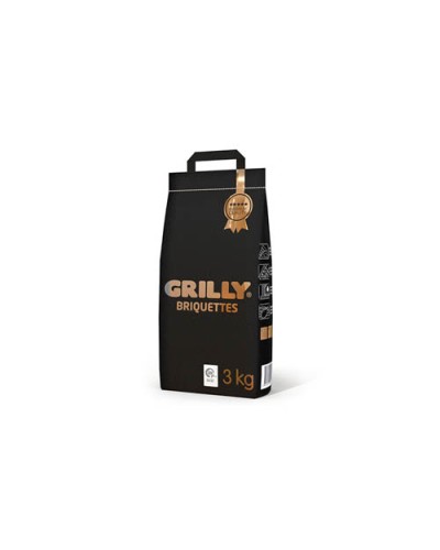 Брикеты древесноугольные 3кг Premium Grilly