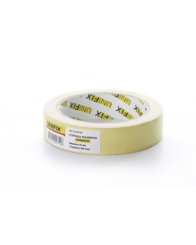 Стрічка клейка малярна MR-7520472P преміум 25мм*40м UNIFIX