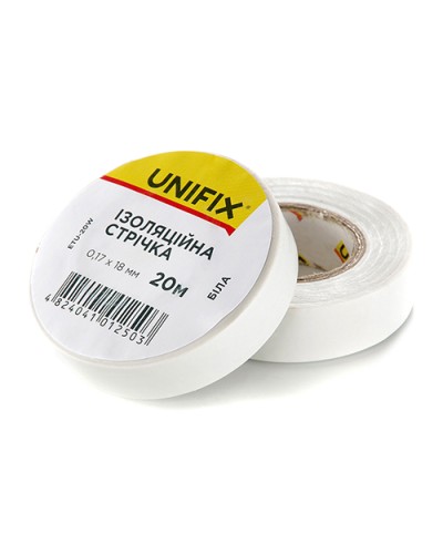 Ізоляційна стрiчка бiла 0.17х18мм 10м (пачка, кратно 10шт) UNIFIX