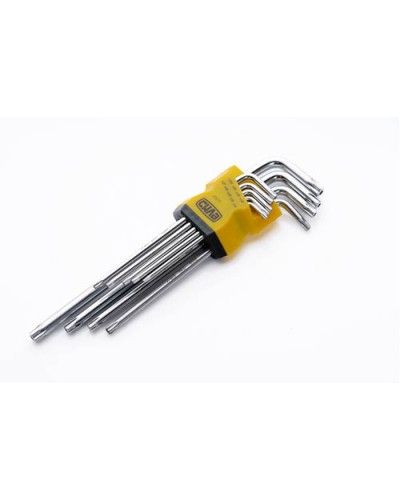 Набор торцевых ключей Torx T10, T15, T20, T25, T27, T30, T40, T45, T50 длинных CrV (9шт) СИЛА