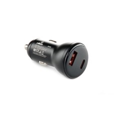 Автомобільний зарядний пристрій USB/Tipe-C (12/24V - 5V 3A) чорний 12 Atelie