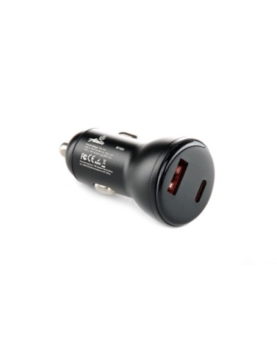 Автомобільний зарядний пристрій USB/Tipe-C (12/24V - 5V 3A) чорний 12 Atelie
