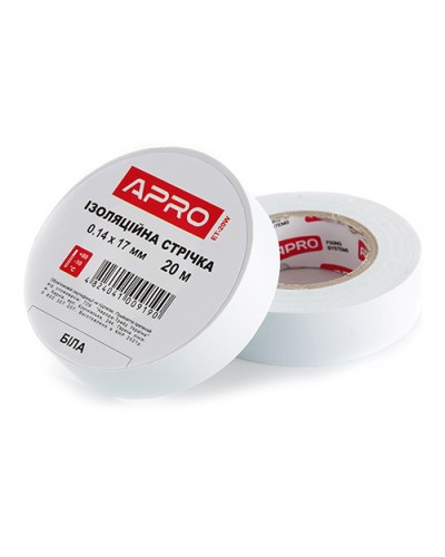 Ізоляційна стрiчка біла 0.14х17мм 10м (пачка, кратно 10шт) APRO