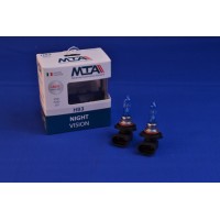 Лампа автомобільна HB3 12V 65W P20D NIGHT VISION +80% (2шт) (ближня/дальня, протитуманна) MTA