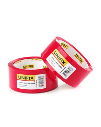 Стрічка клейка пакувальна червона 45мм 200 SKR-5400266 UNIFIX