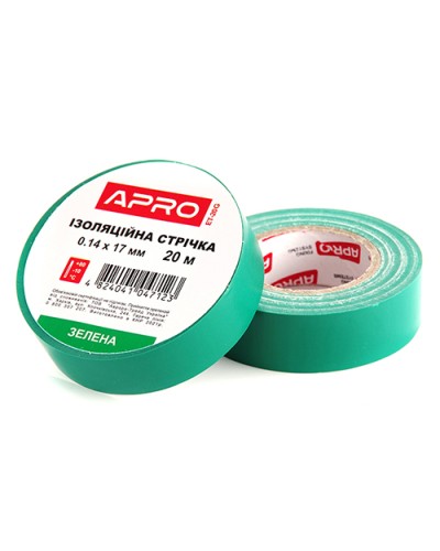Ізоляційна стрiчка зелена 0.14х17мм 20м (пачка, кратно 10шт) APRO
