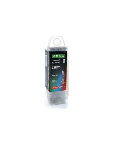 Сверло по металлу HSS/M2 (6542) Ø7,5мм (тубус, кратно 10шт) PRO APRO