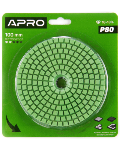 Коло алмазне шліфувальне на липучці 125мм Р200 APRO