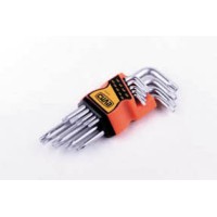 Набір торцевих ключів Torx T10, T15, T20, T25, T27, T30, T40, T45, T50 коротких CrV (9шт) СИЛА