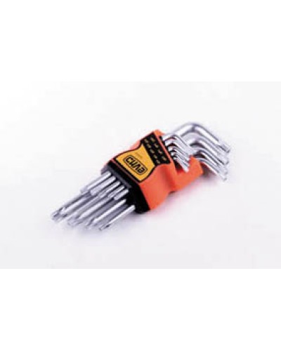 Набор торцевых ключей Torx T10, T15, T20, T25, T27, T30, T40, T45, T50 коротких CrV (9шт) СИЛА