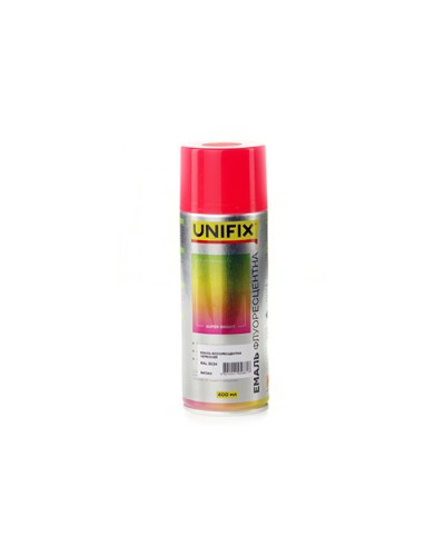 Эмаль акриловая флуоресцентная RAL 3024 Красный 400мл UNIFIX